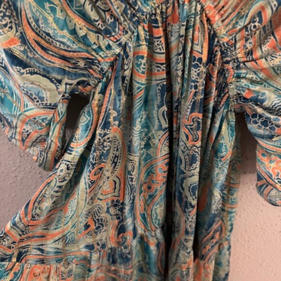 Vestido Boho Estampado con Flecos Naranja y Mangas Sueltas (Gorgeous boho dress) - Picture 2 of 7